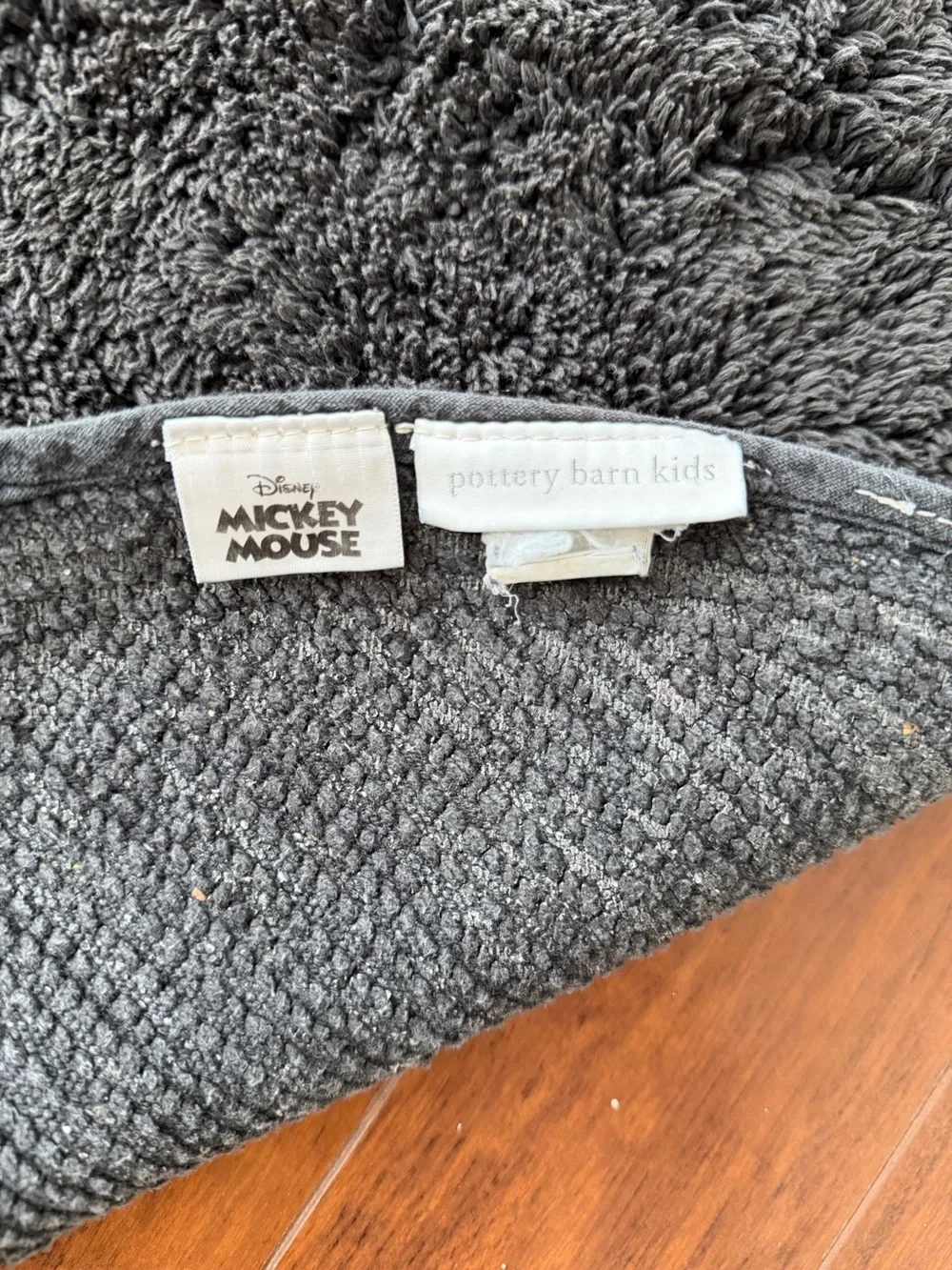 Pottery Barn Kids Black Mickey-Shape Bath Mat